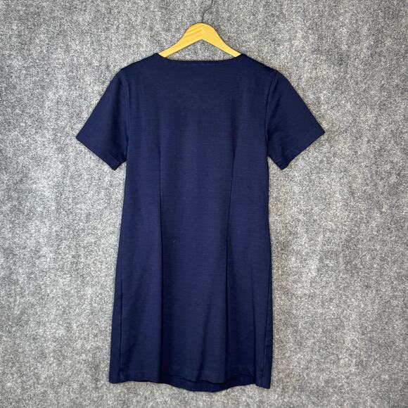 Brass Dress Womens‎ Small Navy Blue Ponte Stretch Pullover Pockets Minimalist - Picture 2 of 10